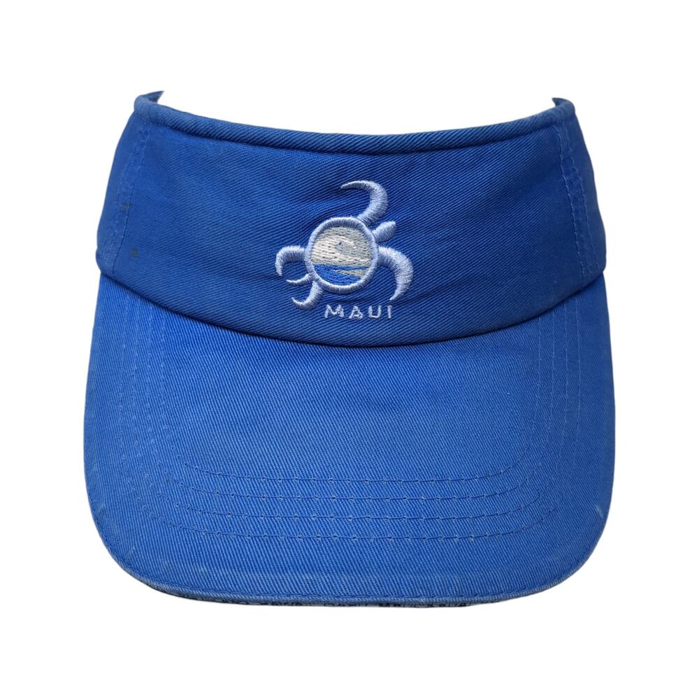 Maui Strapback Visor Hat Blue One Size Adjustable Embroidered Outdoor